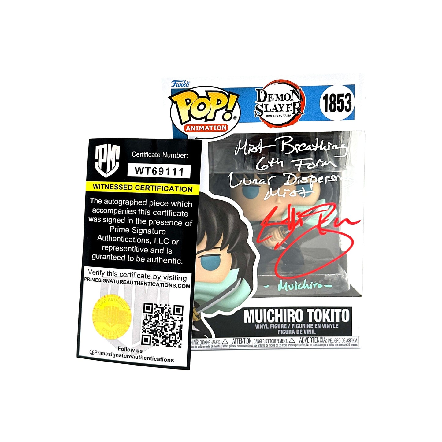 Demon Slayer Muichiro Tokito Signed By Griffin Burns