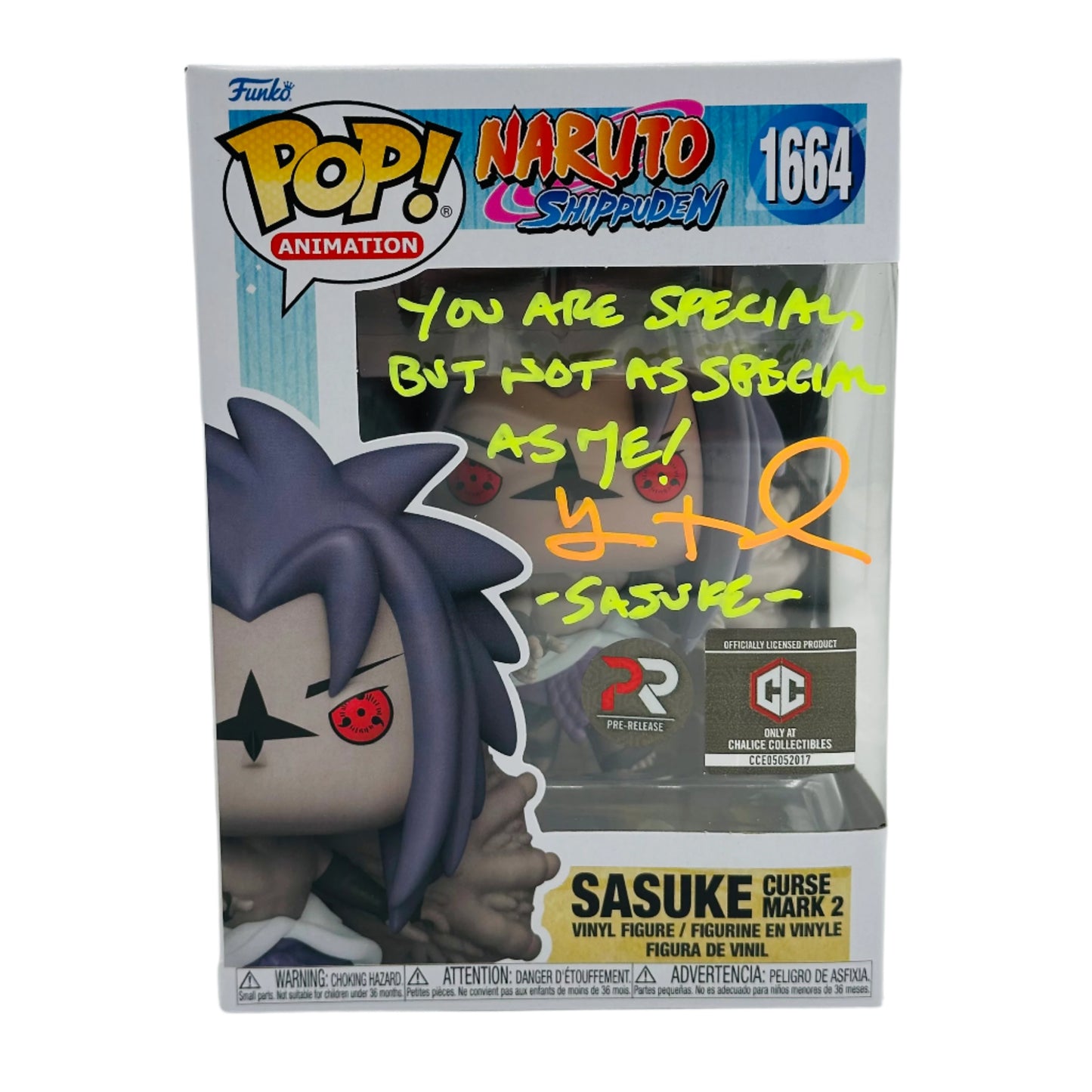 Naruto Sasuke Cursed mark 2 PR Signed By Yuri Lowenthal