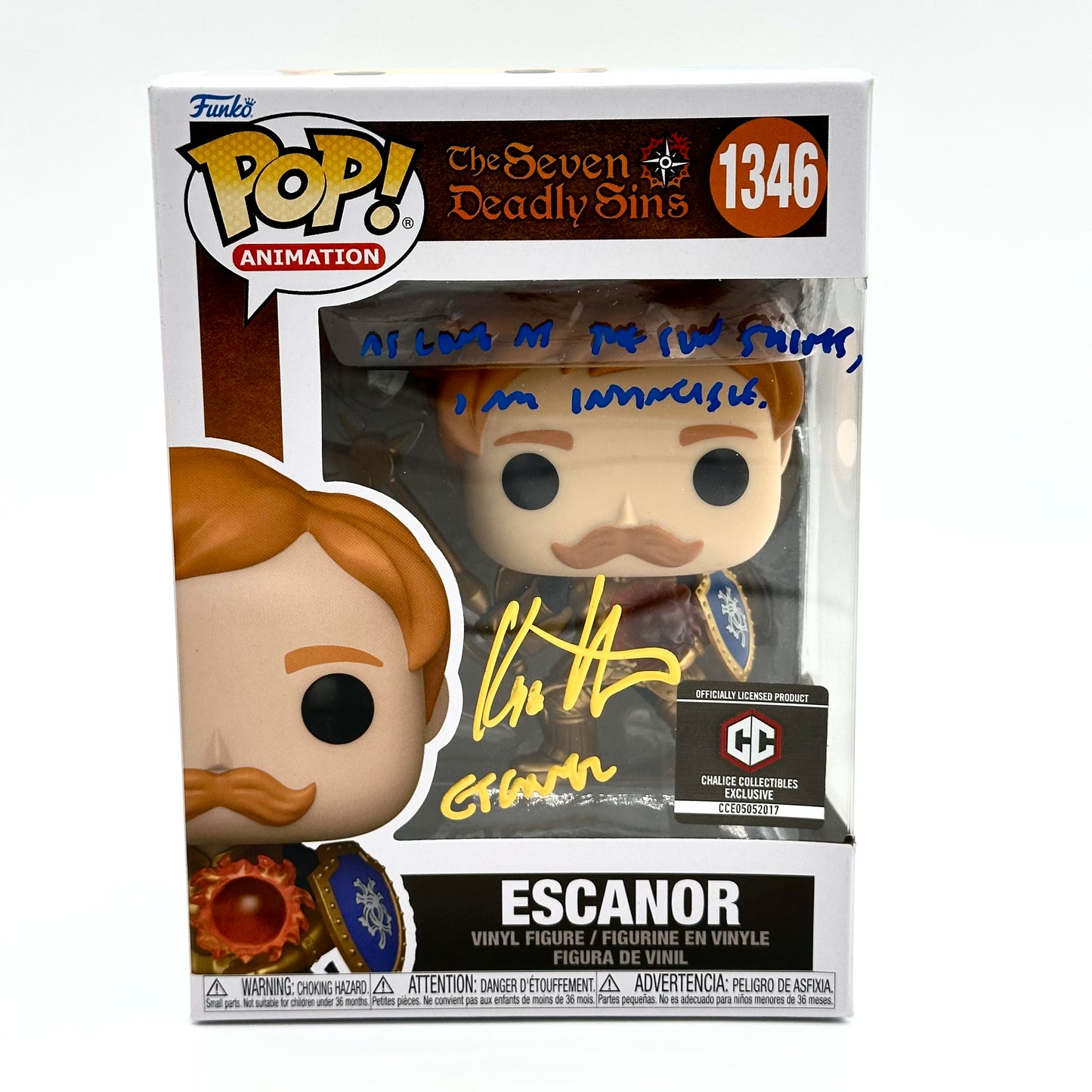 Seven Deadly Sins Escanor Funko Signed By Kyle Herbert