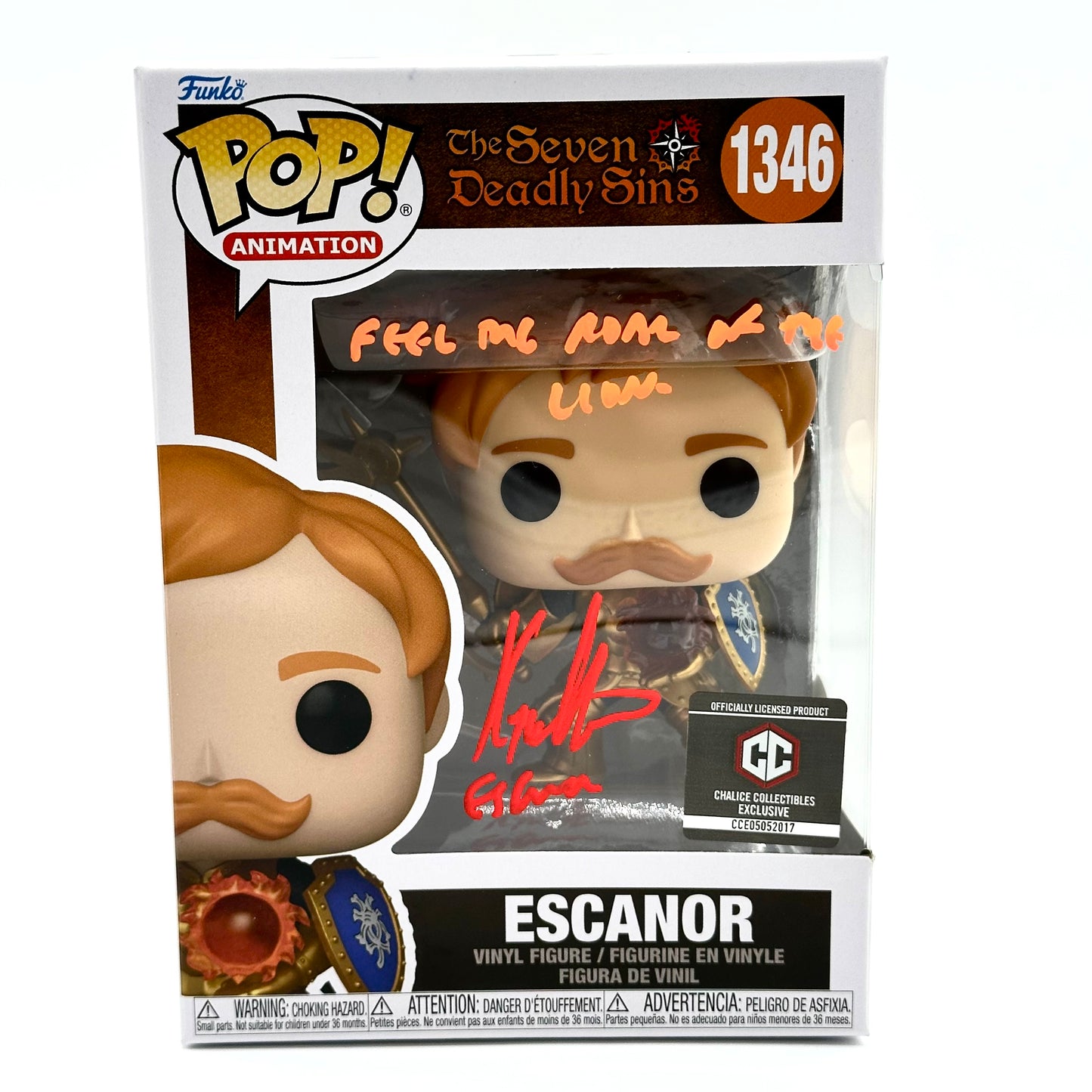 Seven Deadly Sins Escanor Funko Signed By Kyle Herbert