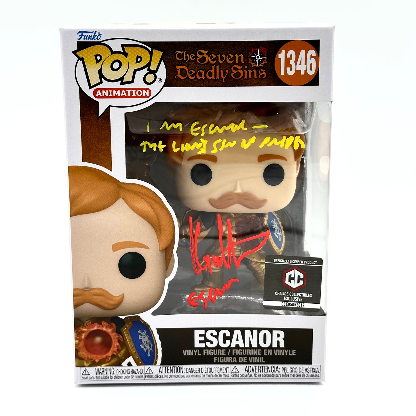 Seven Deadly Sins Escanor Funko Signed By Kyle Herbert