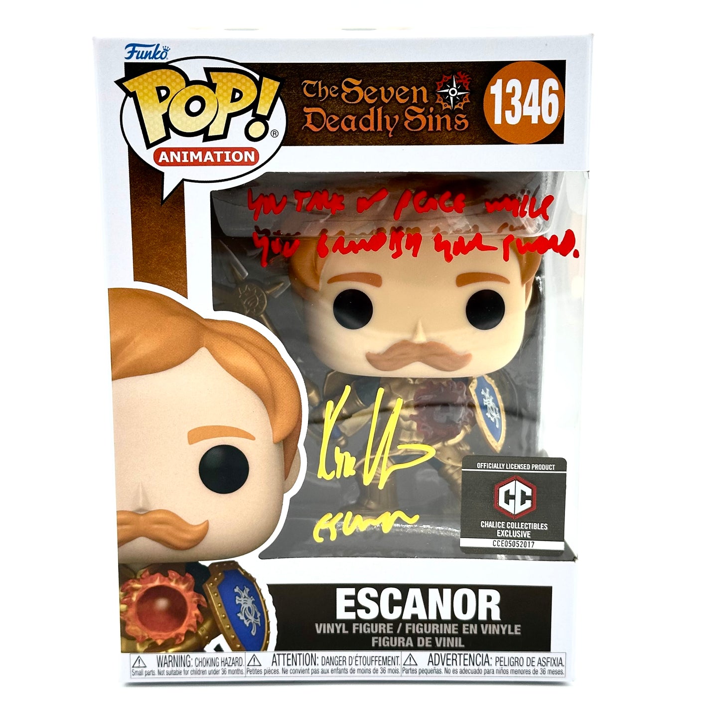 Seven Deadly Sins Escanor Funko Signed By Kyle Herbert
