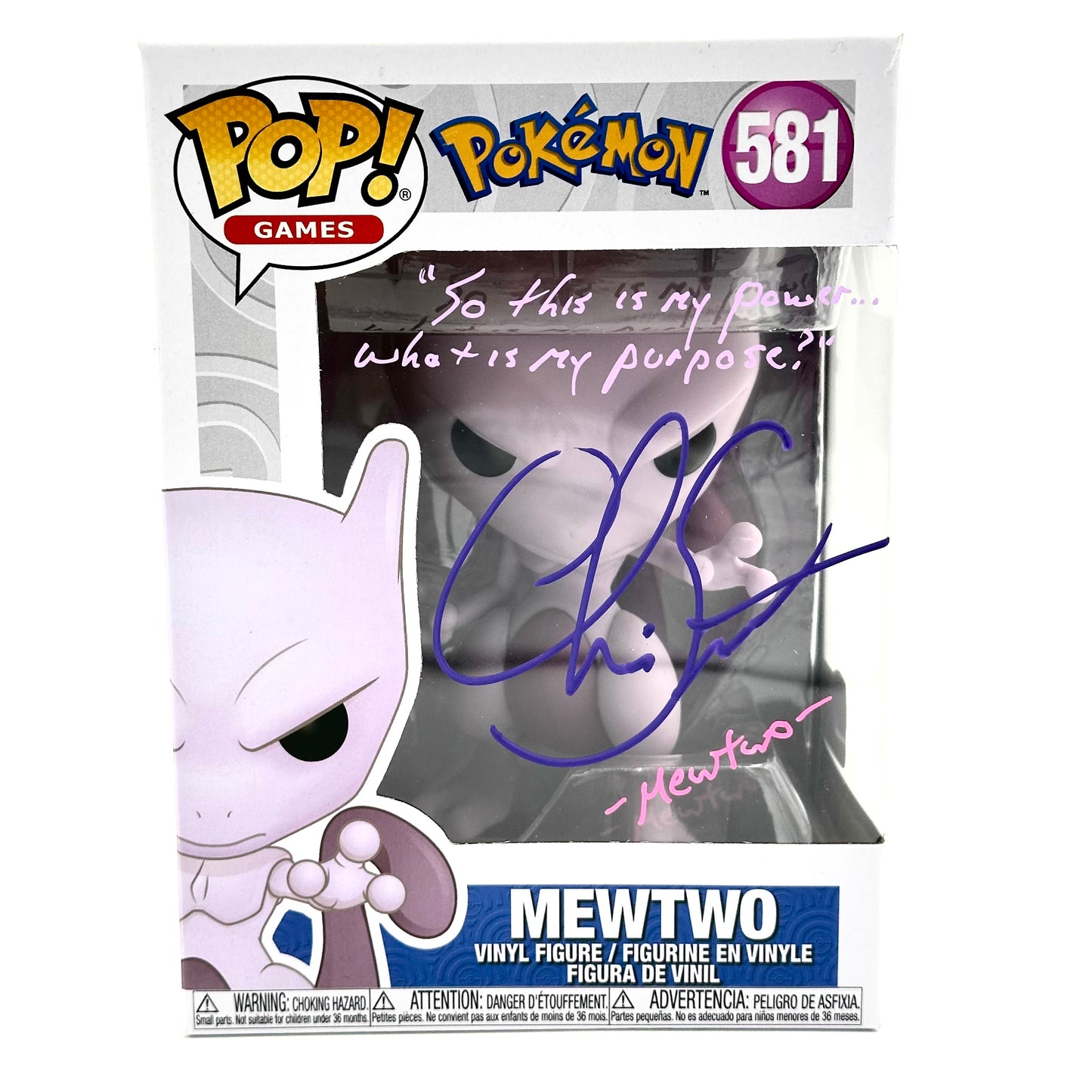 Pokemon Mewtwo Signed By Christopher corey smith