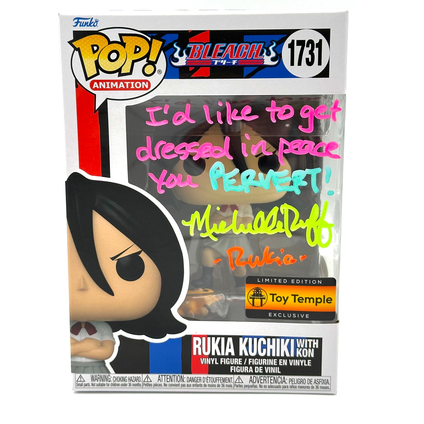 Bleach Rukia Kuchki w/Kon Toy temple exclusive Signed By Michelle Ruff