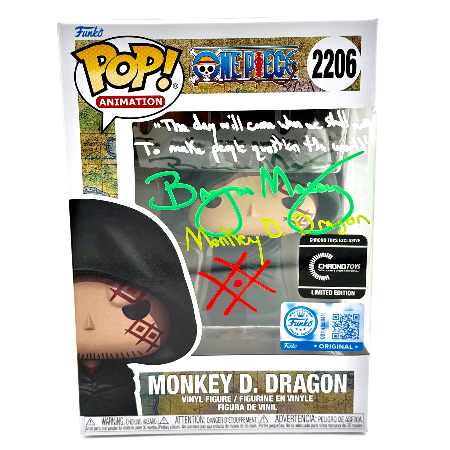One piece Monkey D. Dragon signed by Bryan Massey