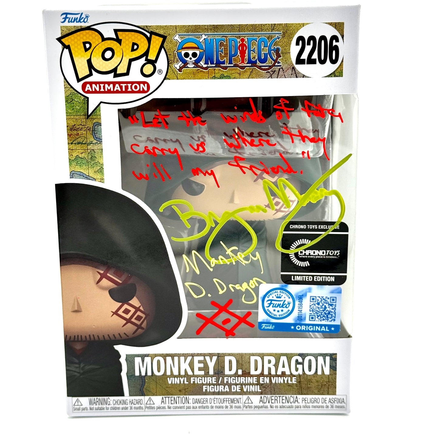 One piece Monkey D. Dragon signed by Bryan Massey
