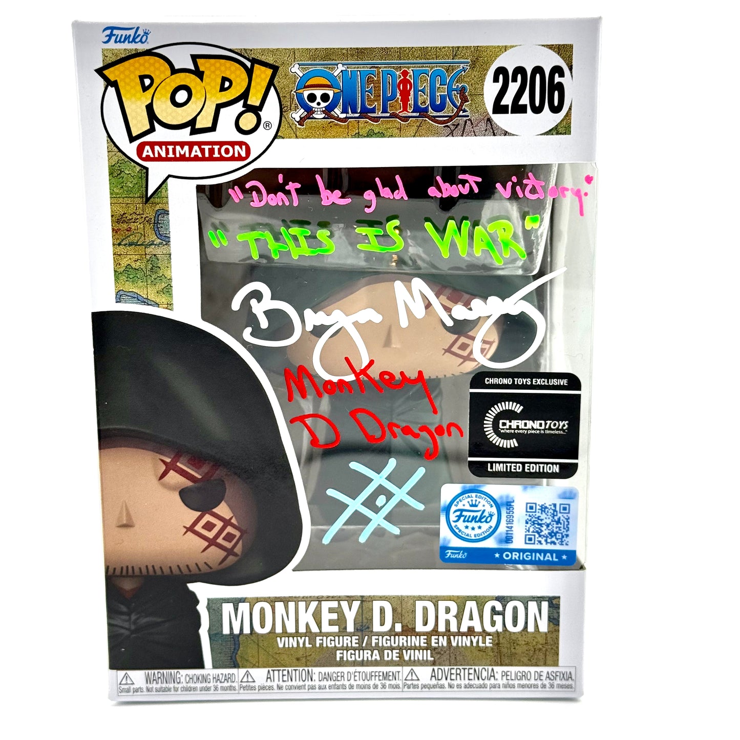 One piece Monkey D. Dragon signed by Bryan Massey