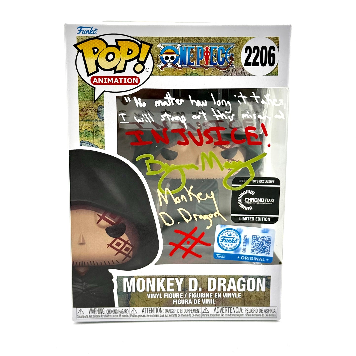 One piece Monkey D. Dragon signed by Bryan Massey