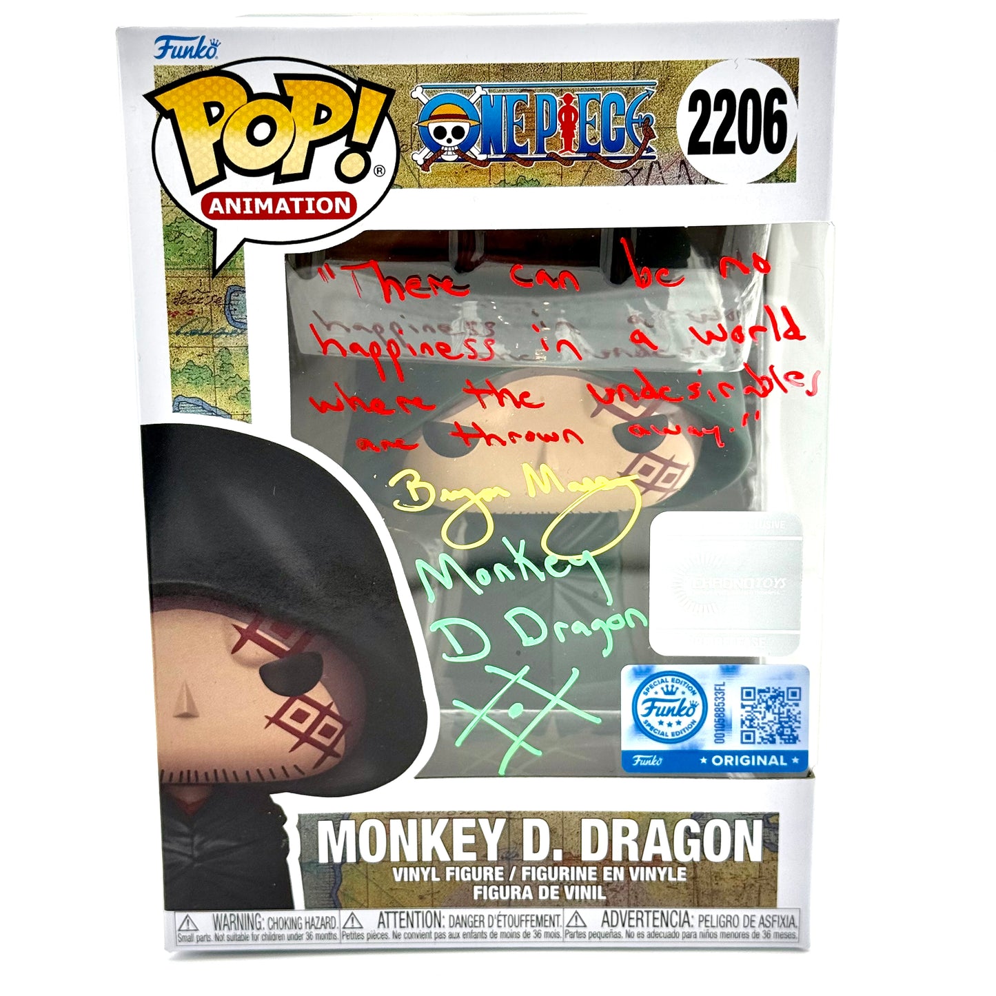 One piece Monkey D. Dragon signed by Bryan Massey