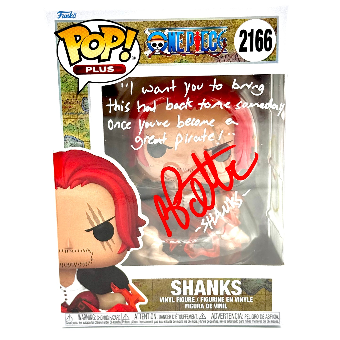 One piece Shanks 2166 signed by Brandon Potter