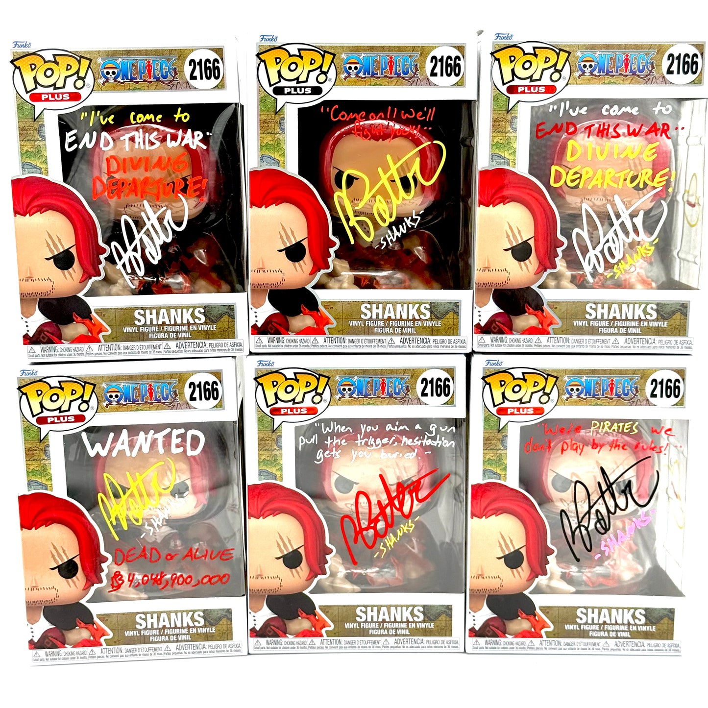 One piece Shanks 2166 signed by Brandon Potter