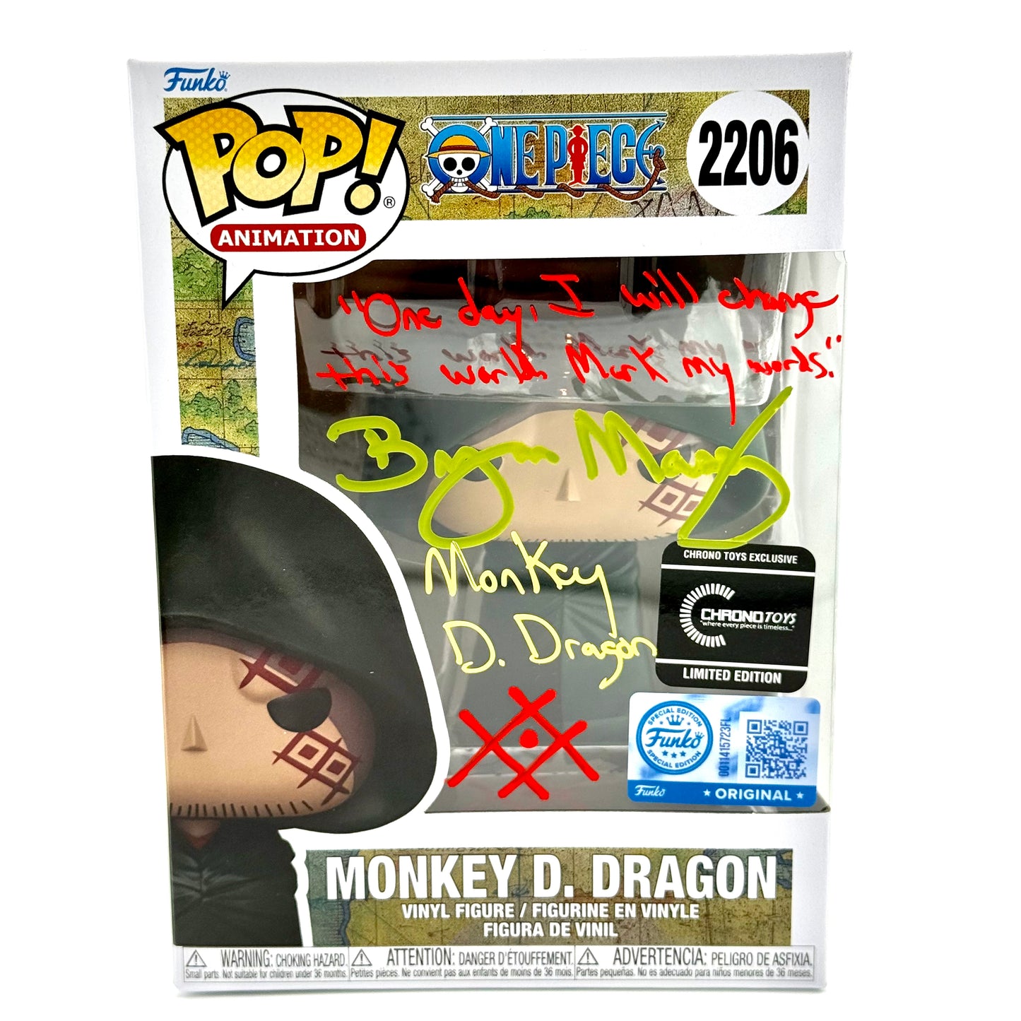One piece Monkey D. Dragon signed by Bryan Massey