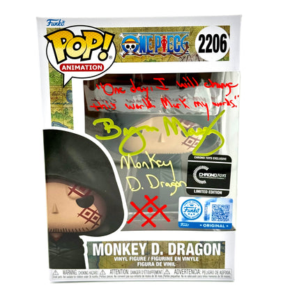 One piece Monkey D. Dragon signed by Bryan Massey
