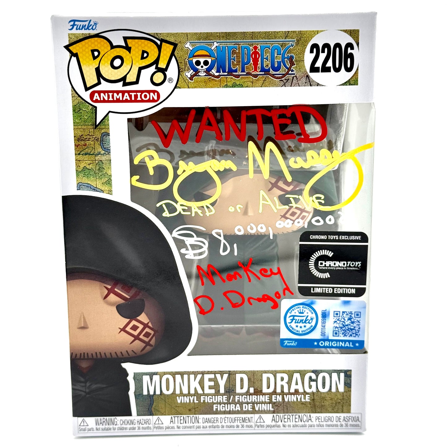 One piece Monkey D. Dragon signed by Bryan Massey