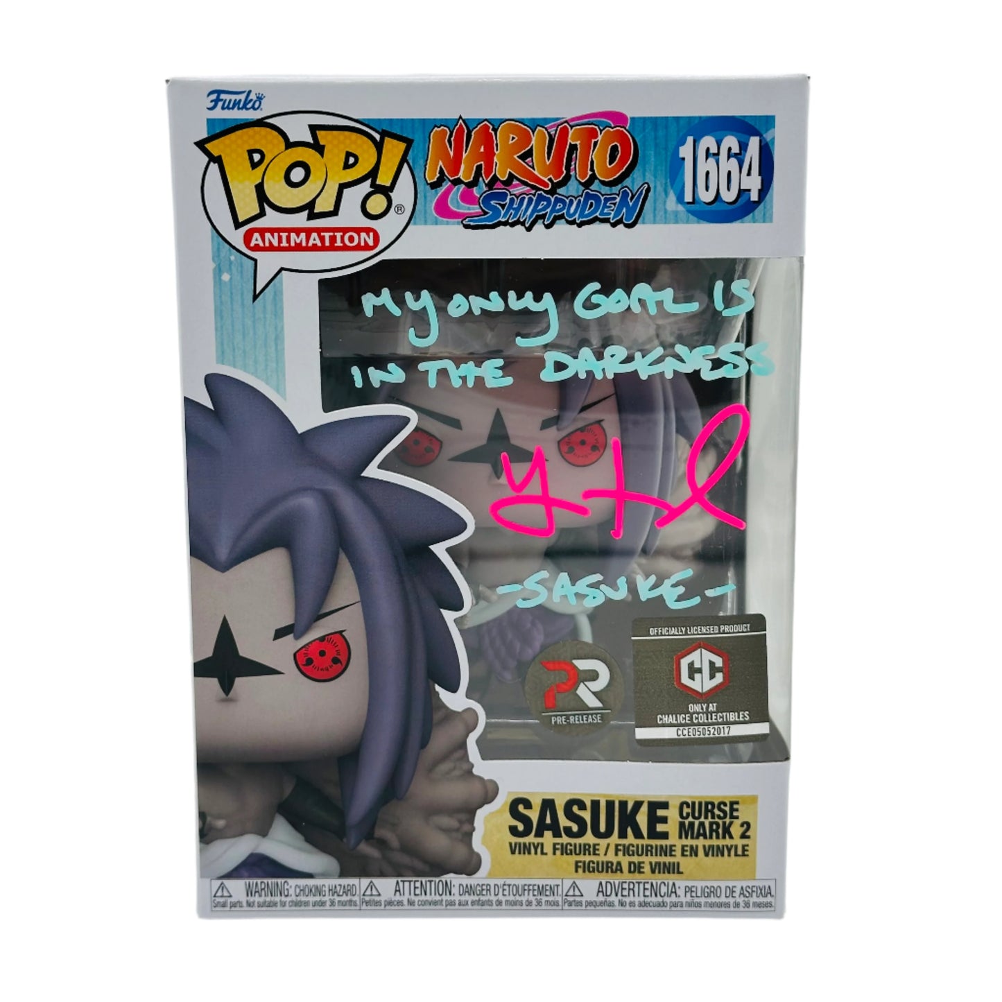 Naruto Sasuke Cursed mark 2 PR Signed By Yuri Lowenthal