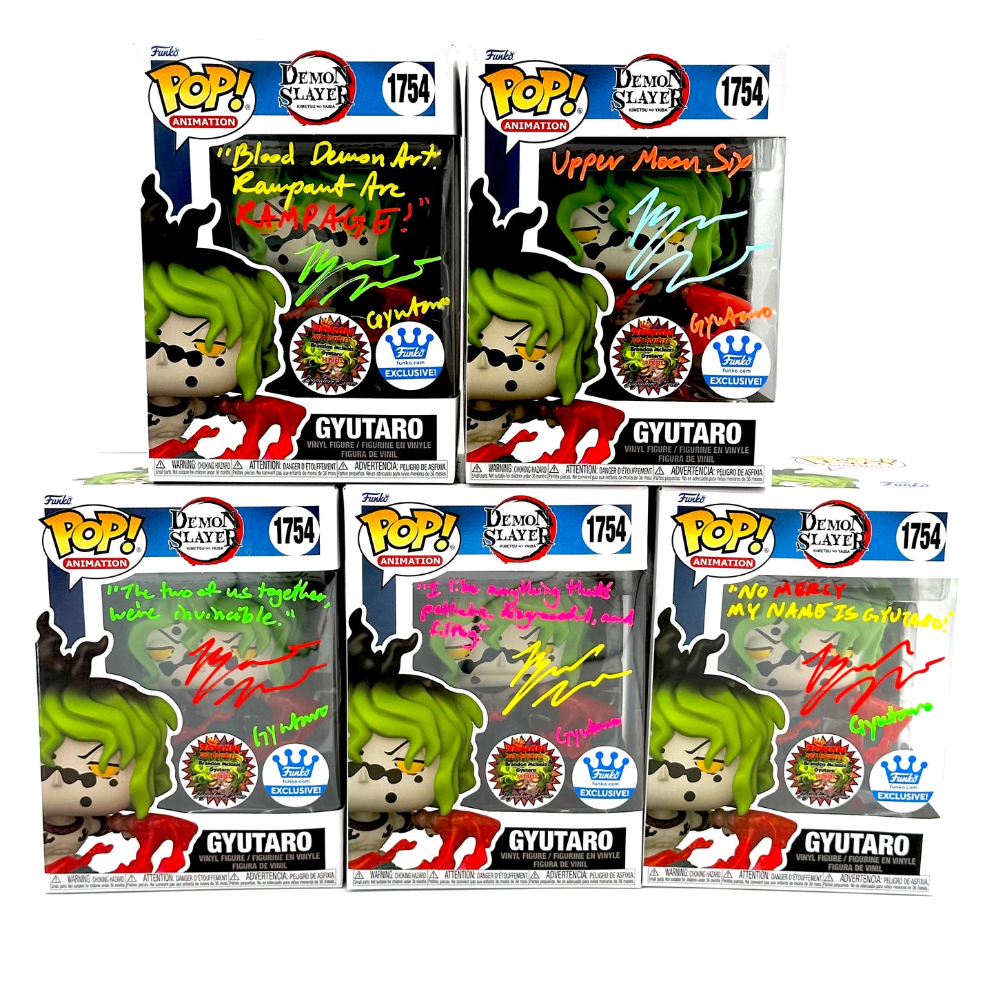 Demon slayer Gyutaro Funko Exclusive Signed By Brandon Mcinnis