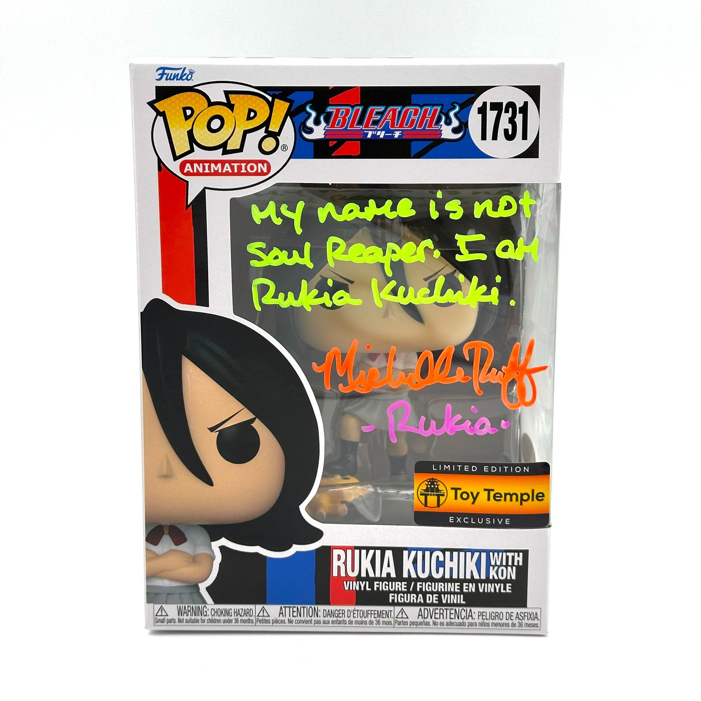 Bleach Rukia Kuchki w/Kon Toy temple exclusive Signed By Michelle Ruff