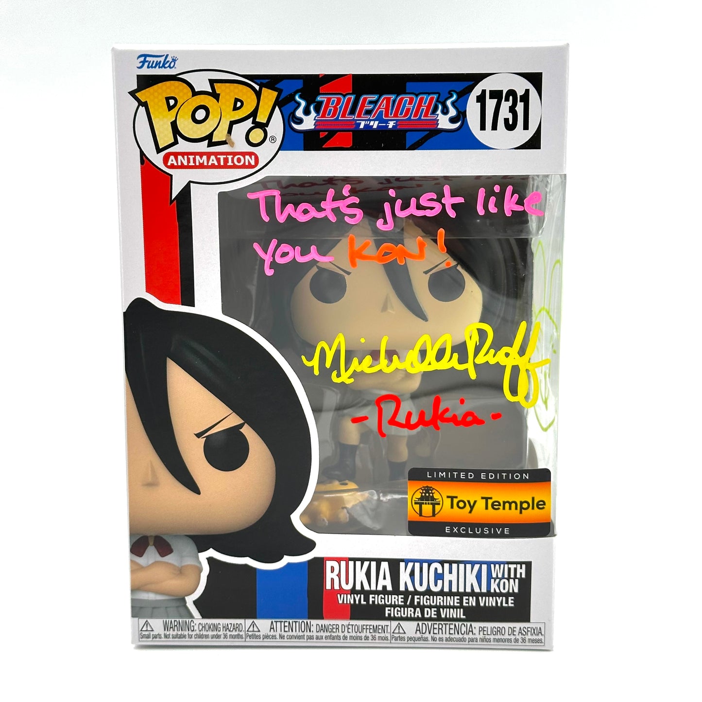 Bleach Rukia Kuchki w/Kon Toy temple exclusive Signed By Michelle Ruff
