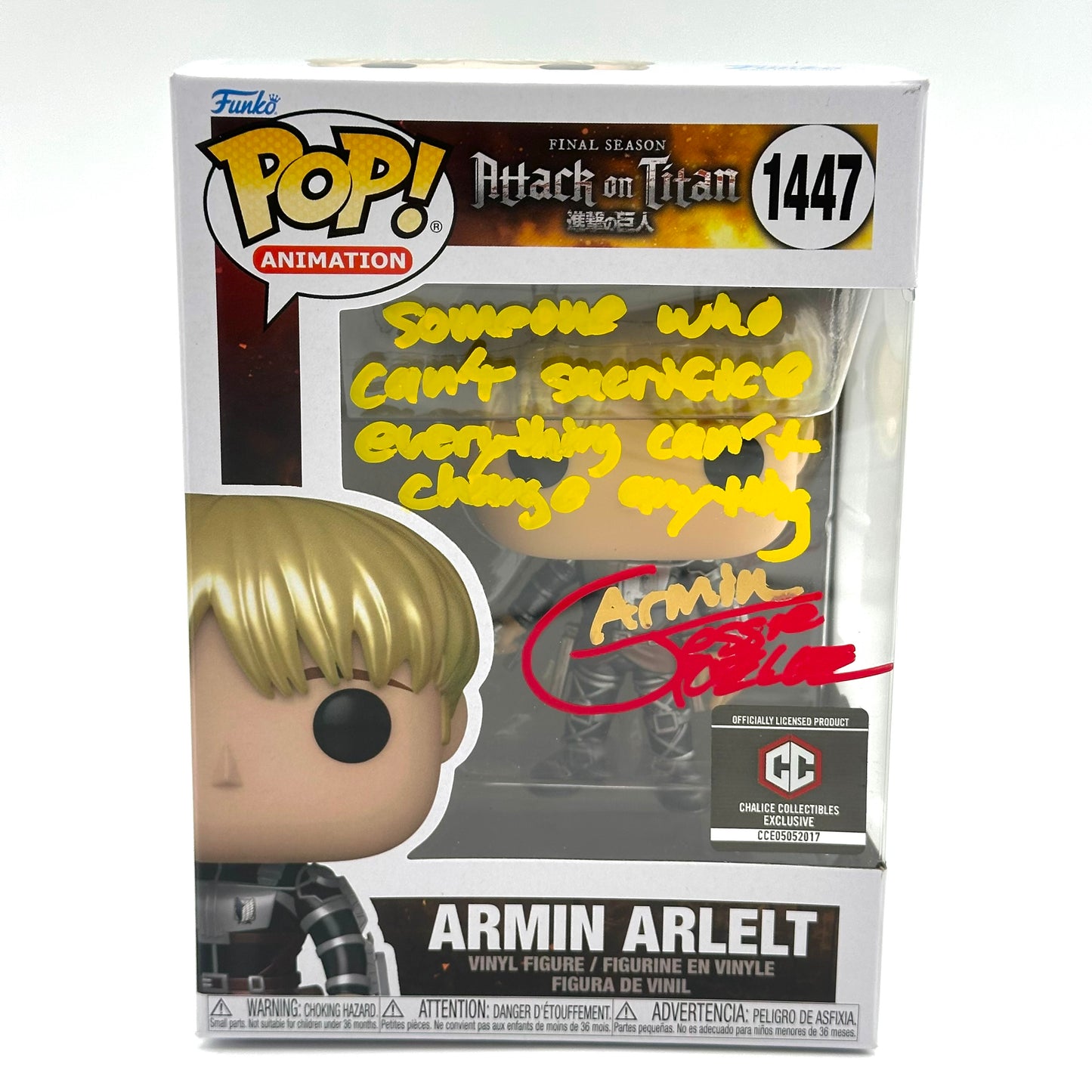 Attack on Titan Armin Arlet Signed By Jessie James Grelle