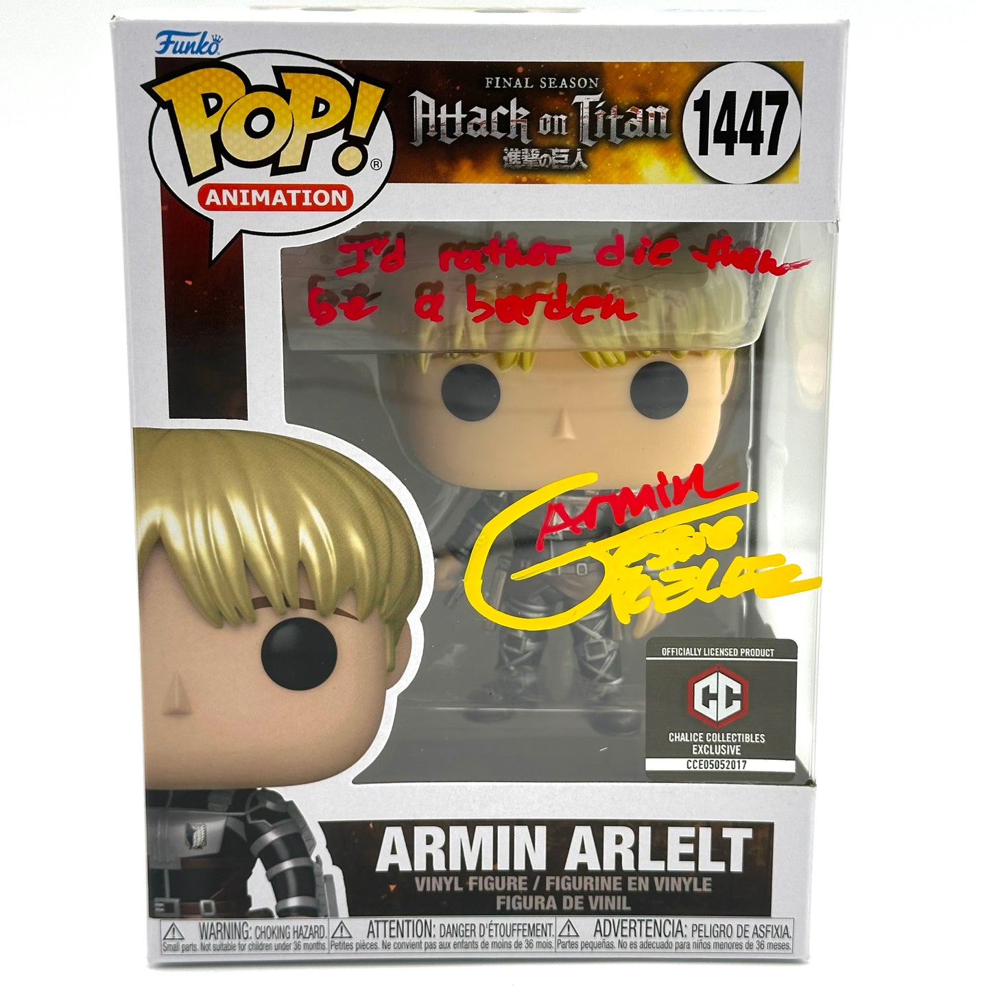 Attack on Titan Armin Arlet Signed By Jessie James Grelle