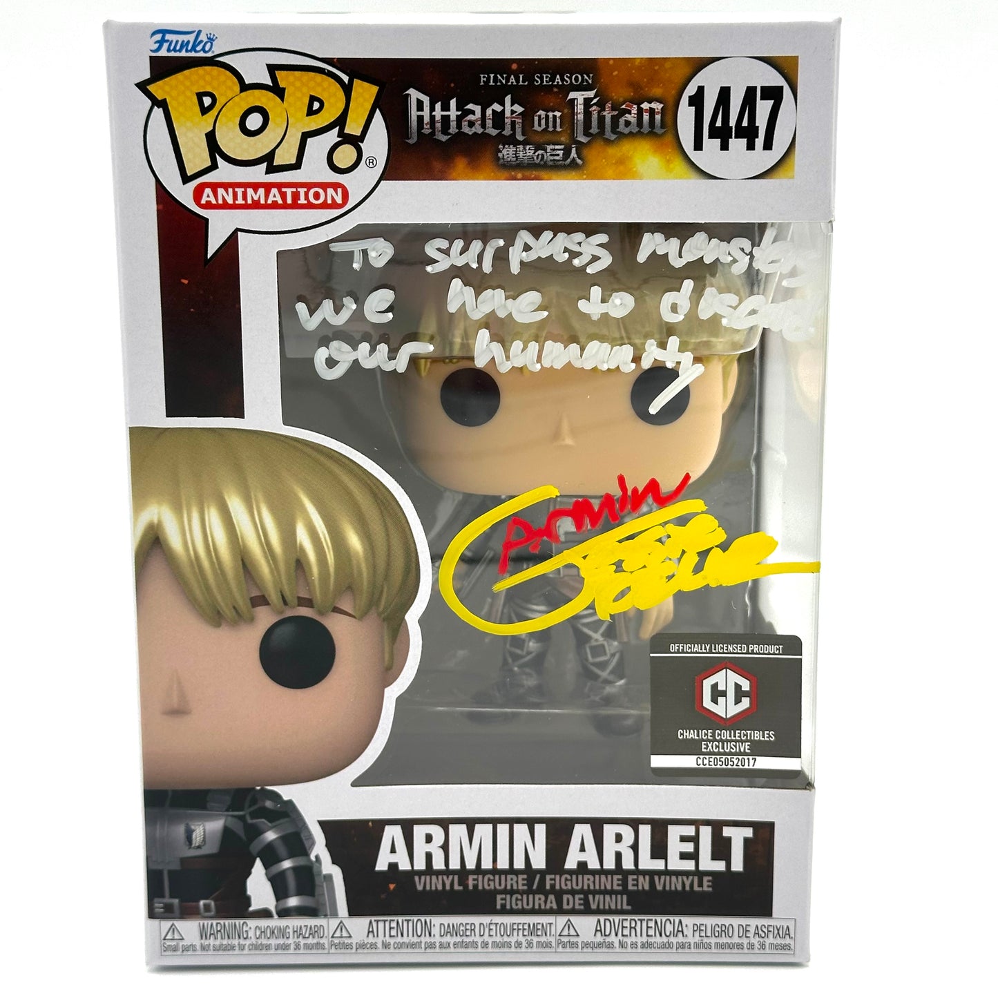 Attack on Titan Armin Arlet Signed By Jessie James Grelle