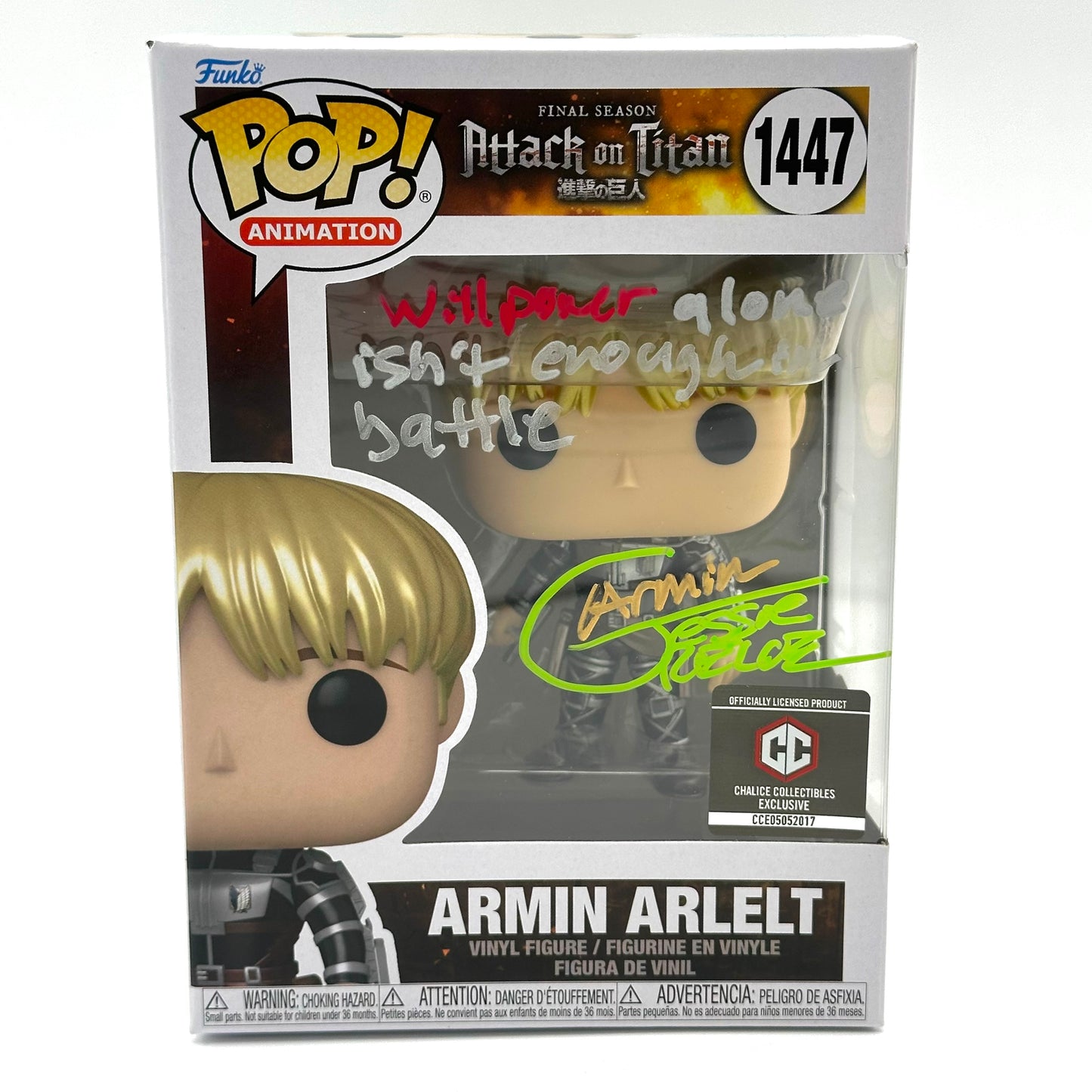 Attack on Titan Armin Arlet Signed By Jessie James Grelle